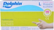 Dolphin Beyaz Lateks Muayene Eldiveni Pudralı (L) 1 00 Adet (Paket)