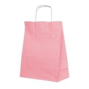Karton Çanta Büküm Saplı Pembe Sade 25x31 cm1 Adet