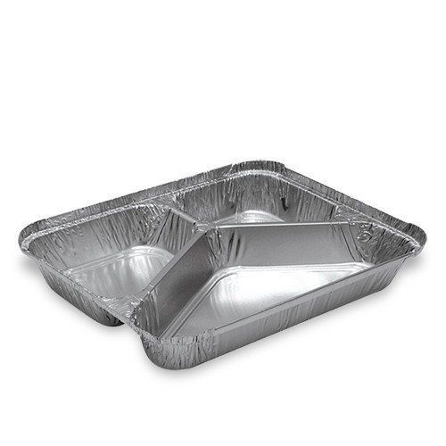 3 Bölmeli Alüminyum Kap - 100 Adet x 10 Paket (Koli)