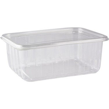 Plastik Sızdırmaz Kap Düz Kapaklı 2000 cc - 100 Adet (Paket)