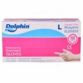 Dolphin Beyaz Vinil Muayene Eldiveni Pudrasız  (L) 100 Adet x 20 Paket (Koli)