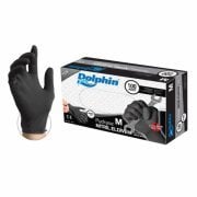 Dolphin Siyah Nitril Eldiven Pudrasız (M) - 100 Adet (Paket)
